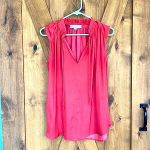 Burnt orange LOFT tank size S with tie’s at neck
